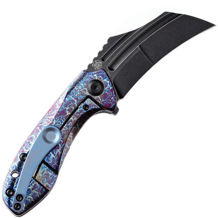 Kansept Knives KTC3 Linerlock Lightning Strike Anodized Titanium Black SW CPM S35VN - Knives.mx