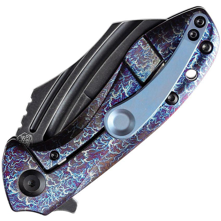 Kansept Knives KTC3 Linerlock Lightning Strike Anodized Titanium Black SW CPM S35VN - Knives.mx
