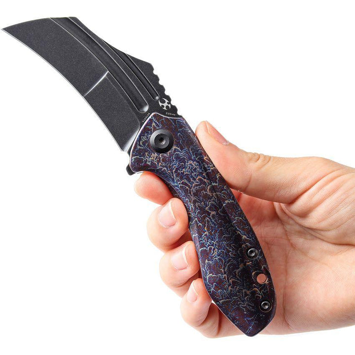 Kansept Knives KTC3 Linerlock Lightning Strike Anodized Titanium Black SW CPM S35VN - Knives.mx