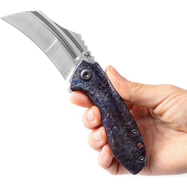 Kansept Knives KTC3 Linerlock Lightning Strike Anodized Titanium Satin CPM S35VN - Knives.mx