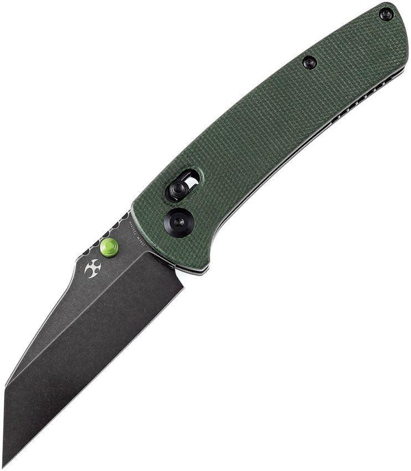 Kansept Knives Main Street Crosslock Green Micarta Black Stonewash 154CM - Knives.mx