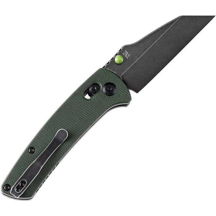 Kansept Knives Main Street Crosslock Green Micarta Black Stonewash 154CM - Knives.mx