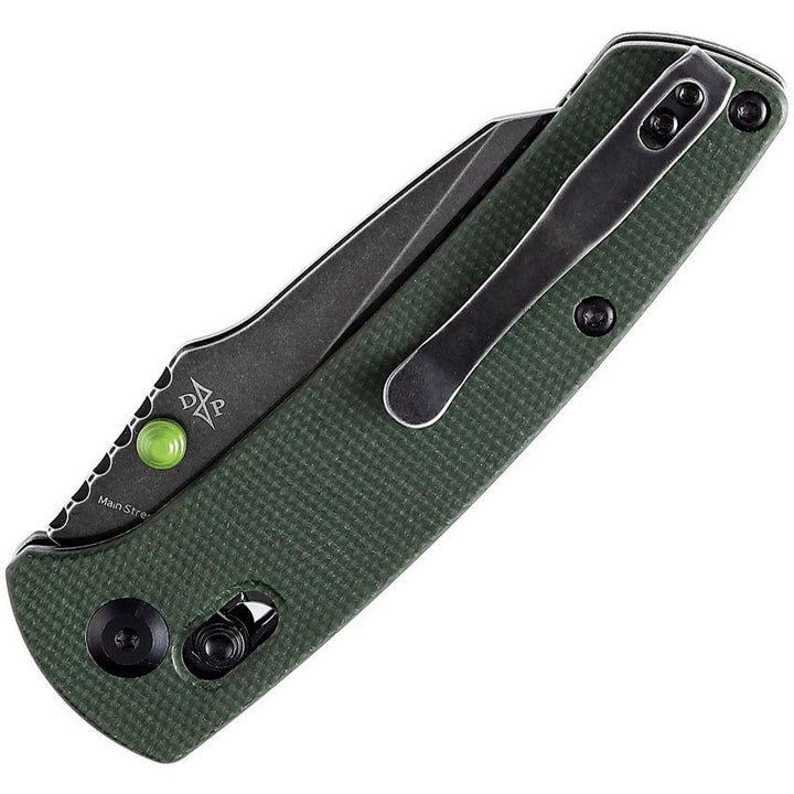 Kansept Knives Main Street Crosslock Green Micarta Black Stonewash 154CM - Knives.mx