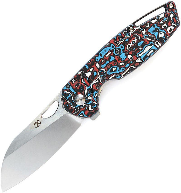 Kansept Knives Model 6 Framelock Multi Carbon Fiber Stonewash Wharncliffe CPM-20CV - Knives.mx