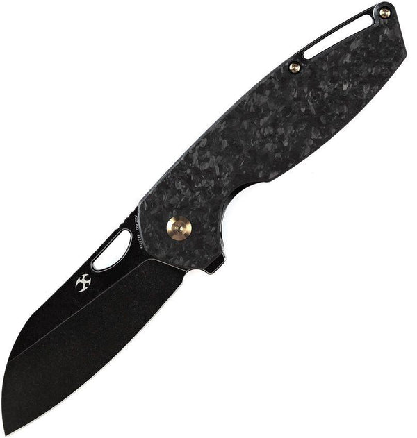 Kansept Knives Model 6 Framelock Shredded Carbon Fiber Black Stonewash CPM-20CV - Knives.mx