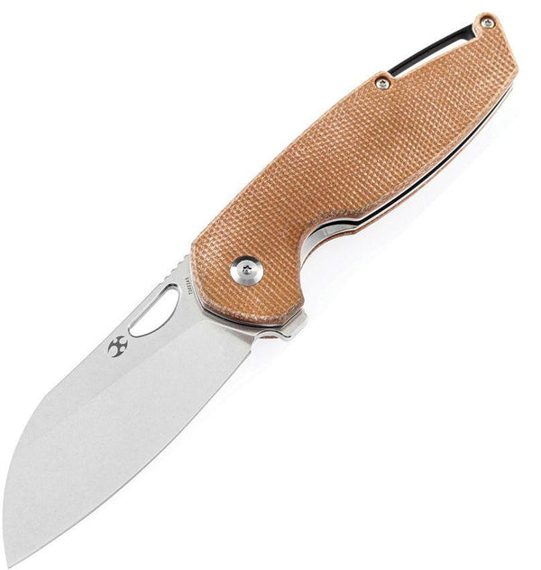 Kansept Knives Model 6 Linerlock Brown Micarta Stonewash Wharncliffe 154CM - Knives.mx