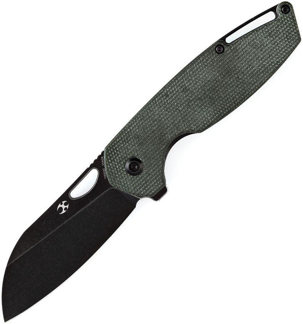 Kansept Knives Model 6 Linerlock Green Micarta Black Stonewash Wharncliffe 154CM - Knives.mx