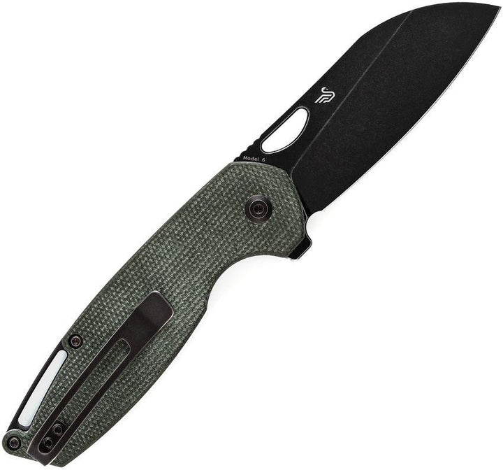 Kansept Knives Model 6 Linerlock Green Micarta Black Stonewash Wharncliffe 154CM - Knives.mx