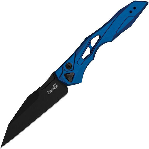 Kershaw Auto Launch 13 Button Lock Blue Anodized Aluminum Black Cerakote Wharncliffe CPM 154 - Knives.mx