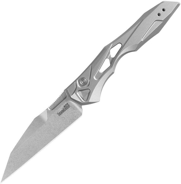 Kershaw Auto Launch 13 Button Lock Raw Aluminum Stonewash Wharncliffe CPM-154 - Knives.mx