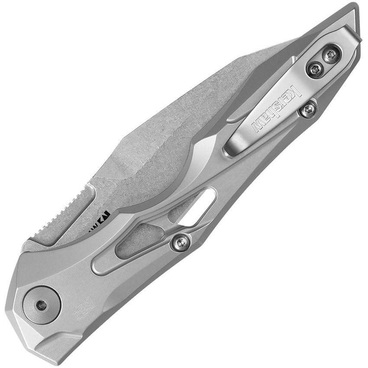 Kershaw Auto Launch 13 Button Lock Raw Aluminum Stonewash Wharncliffe CPM-154 - Knives.mx