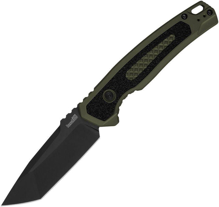 Kershaw Auto Launch 16 Button Lock Od Green Aluminum w Trac-Tec Black Cerakote Tanto CPM-M4 - Knives.mx