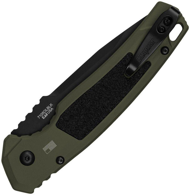 Kershaw Auto Launch 16 Button Lock Od Green Aluminum w Trac-Tec Black Cerakote Tanto CPM-M4 - Knives.mx