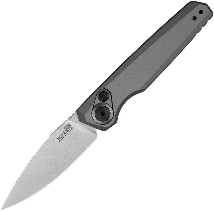 Kershaw Auto Launch 18 Button Lock Gray Anodized Aluminum Stonewashed CPM-154 - Knives.mx