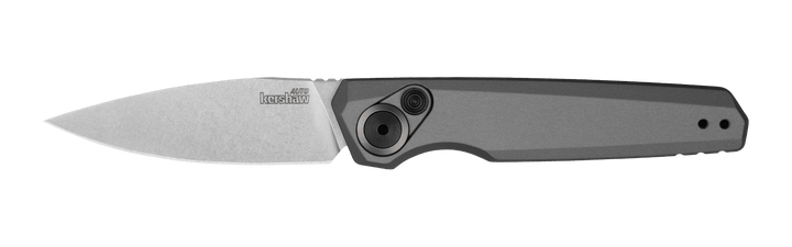 Kershaw Auto Launch 18 Button Lock Gray Anodized Aluminum Stonewashed CPM-154 - Knives.mx