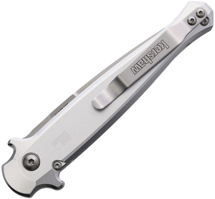 Kershaw Auto Launch 8 Button Lock Silver Anodized Aluminum w CF Inlay Stonewash CPM-154 - Knives.mx