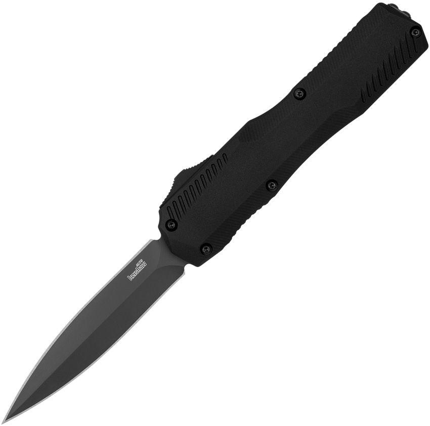 Kershaw Auto Livewire OTF Black Anodized 6061-T6 Aluminum DoubleEdge Black PVD CPM MagnaCut - Knives.mx