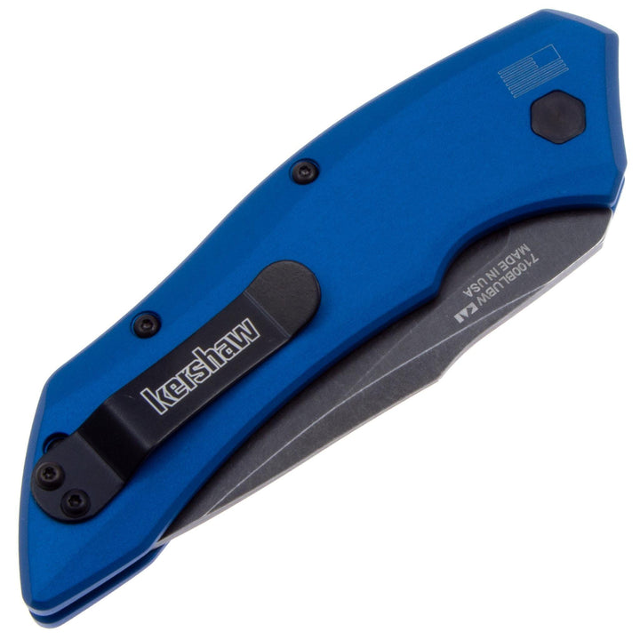 Kershaw Automatic Launch 1 Blue Aluminum Oxide BlackWash CPM 154 - Knives.mx