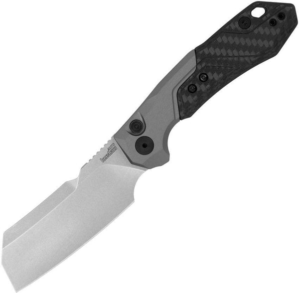 Kershaw Automatic Launch 14 Aluminum w CF Cleaver Stonewash CPM 154 - Knives.mx