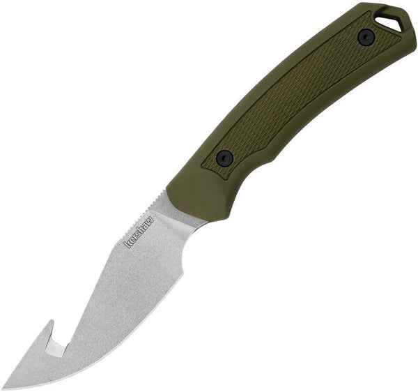 Kershaw Deschutes Guthook Skinner Green Rubberized Polypropylene Stonewash D2 - Knives.mx