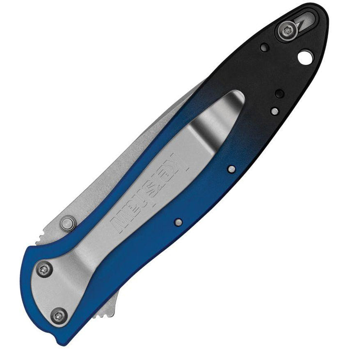 Kershaw Leek Linerlock A/O Blue & Black Gradient Aluminum Stonewash CPM MagnaCut - Knives.mx