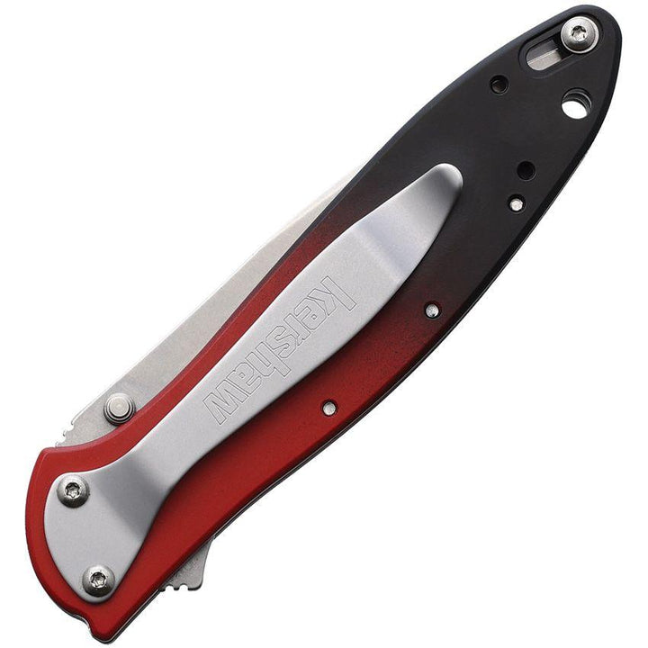 Kershaw Leek Linerlock A/O Red & Black Gradient Aluminum Stonewash CPM MagnaCut - Knives.mx