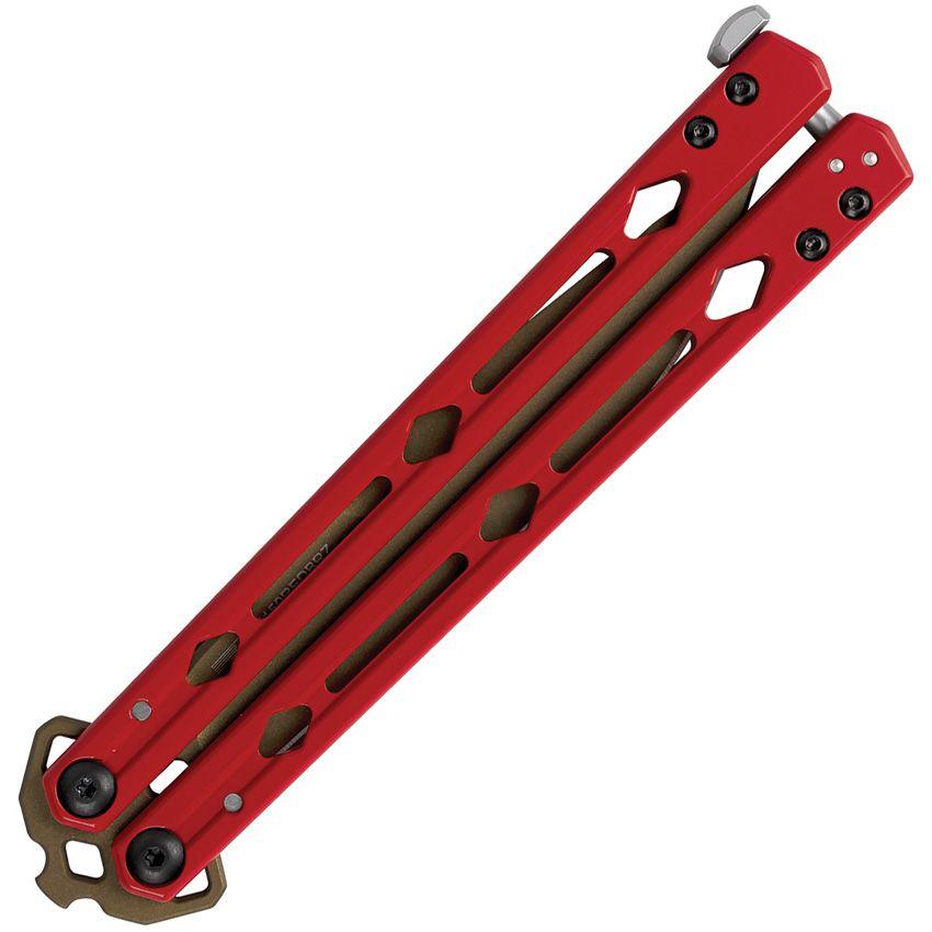 Kershaw Lucha Butterfly Knife Red Stainless Bronze Coated 14C28N Sandvik - Knives.mx