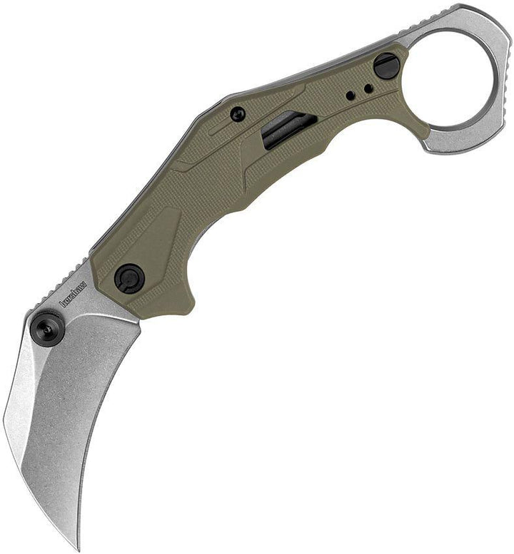 Kershaw Outlier Linerlock A/O Green GFN Stonewash 8Cr13MoV - Knives.mx