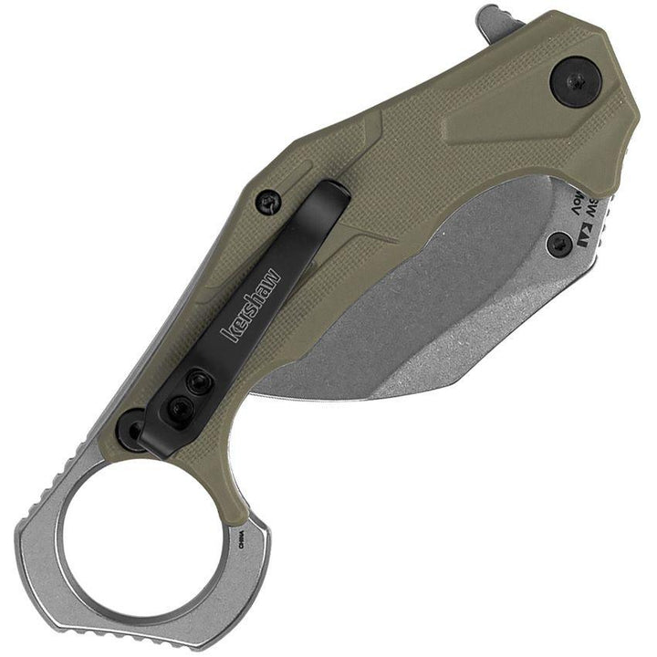 Kershaw Outlier Linerlock A/O Green GFN Stonewash 8Cr13MoV - Knives.mx