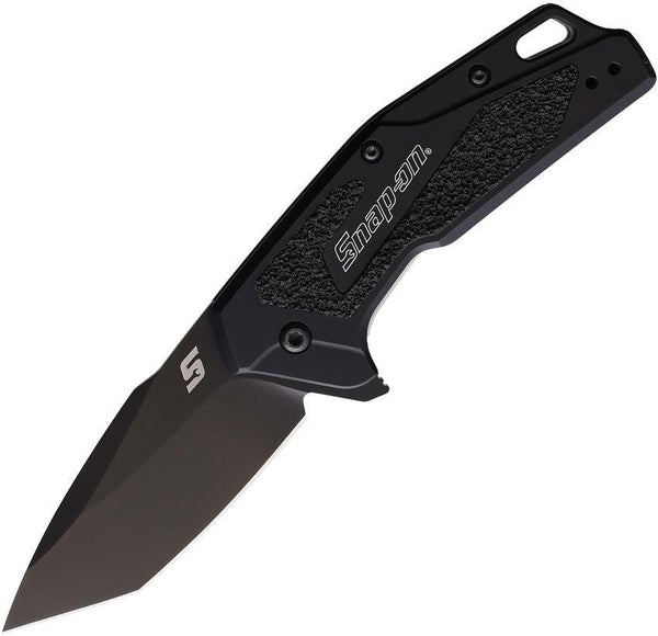 Kershaw Snap On Linerlock A/O Black Anodized Aluminum w Black Trac-Tec Insert Tanto DLC Coated Bohler N690 - Knives.mx