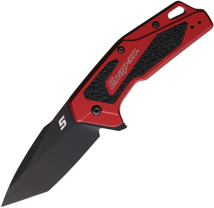 Kershaw Snap On Linerlock A/O Red Anodized Aluminum w Black Trac-Tec Insert Tanto DLC Coated Bohler N690 - Knives.mx