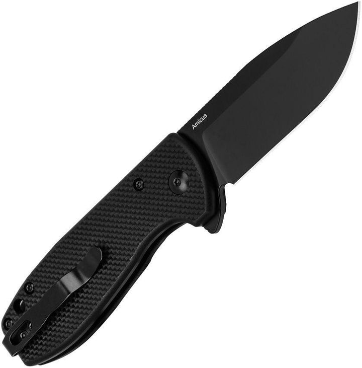 Kizer Cutlery Amicus Button Lock Blackout G10 9Cr18MoV - Knives.mx