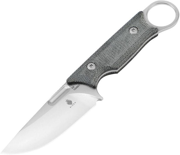 Kizer Cutlery Cabox D2 Fixed Blade Black Canvas Micarta Satin D2 - Knives.mx