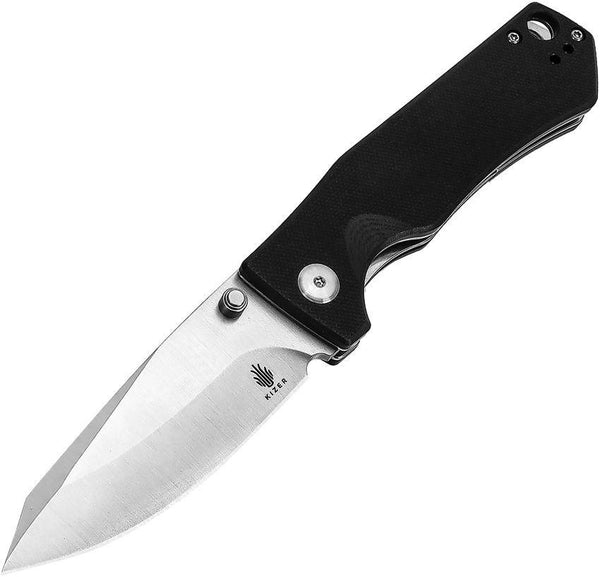 Kizer Cutlery Cliff Linerlock Black G10 Satin 9Cr18MoV - Knives.mx