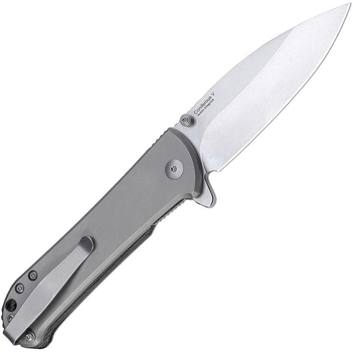 Kizer Cutlery Coniferous V Framelock Black Micarta & Gray Titanium Stonewash 154CM - Knives.mx