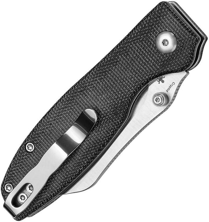 Kizer Cutlery Cryptid Button Lock Black Canvas Micarta Satin 154CM - Knives.mx