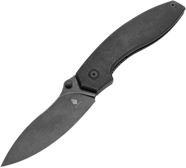 Kizer Cutlery Doberman Linerlock Black Stonewash Titanium S35VN - Knives.mx