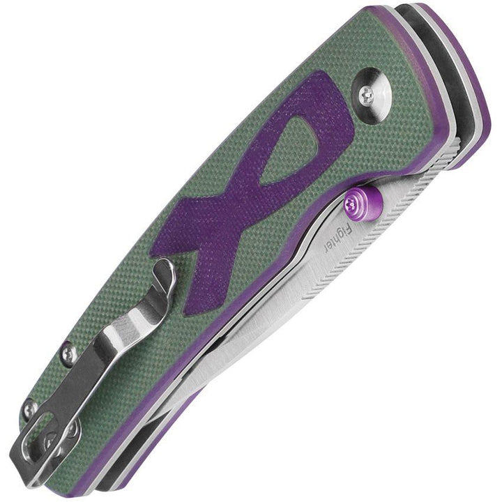 Kizer Cutlery Fighter Linerlock Green/Purple G10 Satin 154CM - Knives.mx