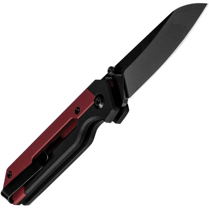 Kizer Cutlery Hyper Button Lock Black/Red Aluminum Black S35VN - Knives.mx