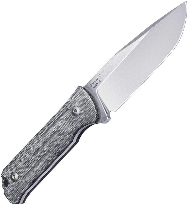 Kizer Cutlery Justice II Fixed Blade Black Canvas Micarta Stonewash D2 - Knives.mx