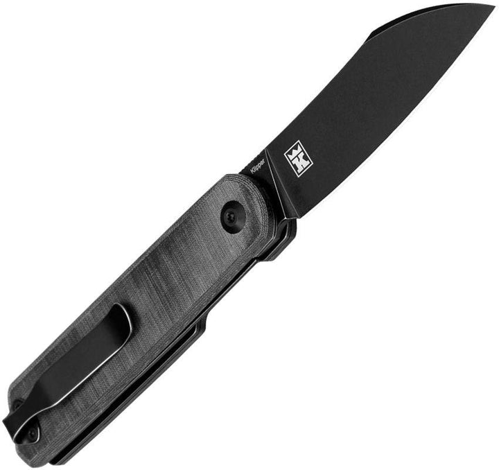 Kizer Cutlery Klipper Linerlock Black Linen Micarta Black Stonewash 154CM - Knives.mx