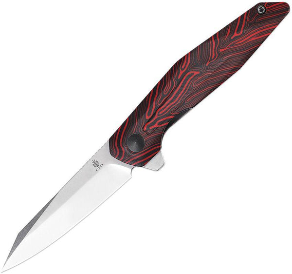 Kizer Cutlery Spot Linerlock Black/Red G10 Stonewash 154CM - Knives.mx