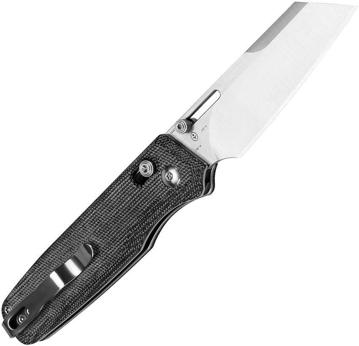 Kizer Cutlery Task Clutch Lock Black Canvas Micarta Satin 154CM - Knives.mx