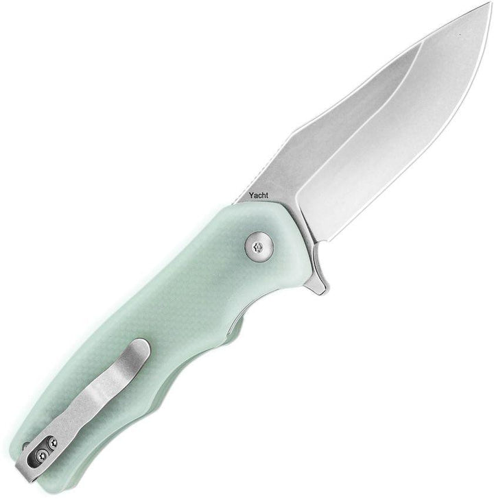 Kizer Cutlery Yacht Linerlock Jade G10 Stonewash 9Cr18MoV - Knives.mx