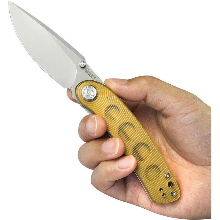 Kubey Momentum Linerlock Ultem Satin AUS-10A - Knives.mx