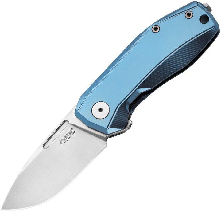 LionSTEEL Nano Framelock Blue Titanium Satin CPM MagnaCut - Knives.mx