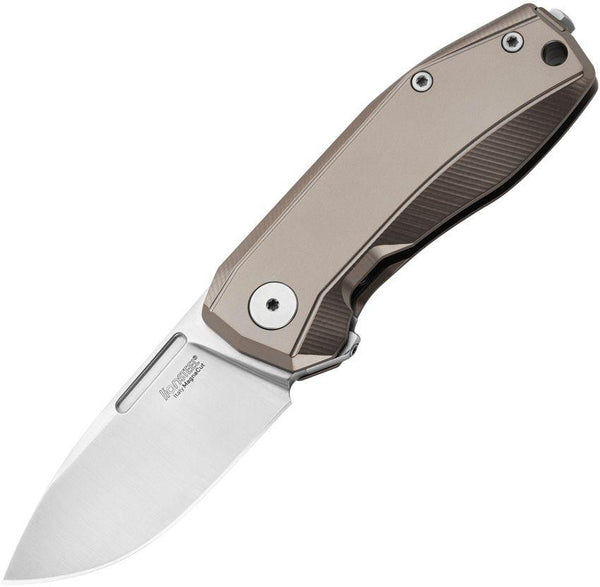 LionSTEEL Nano Framelock Bronze Titanium Satin CPM MagnaCut - Knives.mx