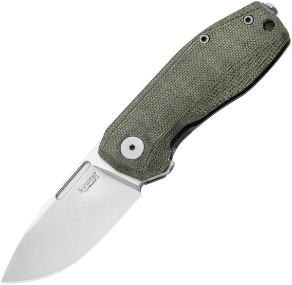 LionSTEEL Nano Framelock Green Micarta w Titanium Back Satin CPM MagnaCut - Knives.mx