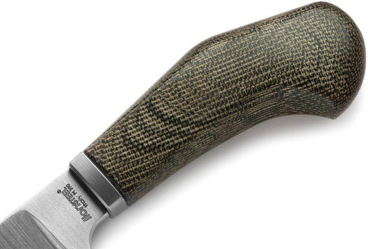 LionSTEEL Willy Fixed Blade Green Canvas Micarta Satin Bohler M390 - Knives.mx