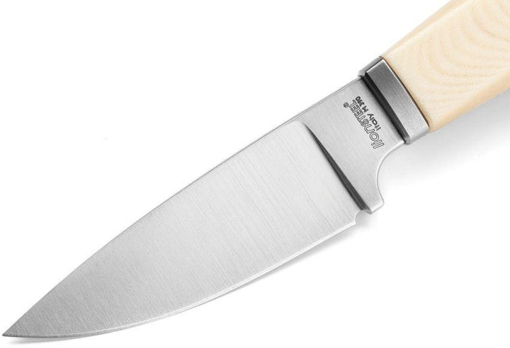 LionSTEEL Willy Fixed Blade Ivory Micarta Satin Bohler M390 - Knives.mx